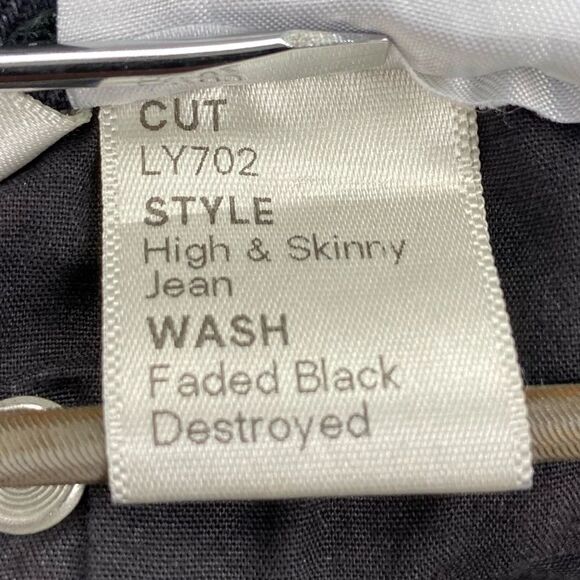 Reformation Women's Faded Black Destroyed High Rise & Skinny Jeans  |  Size: 29 - Picture 13 of 15